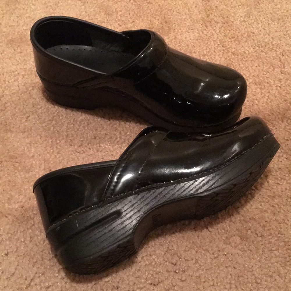 Black Patent Dansko Clogs